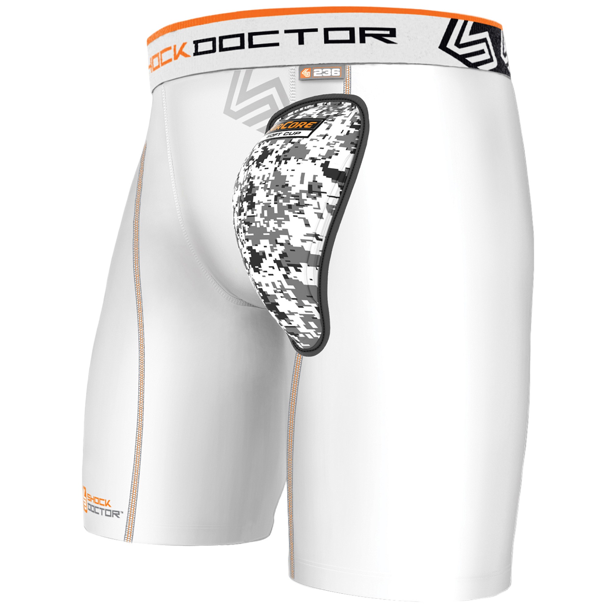 Pack Short de compression ELION Blanc avec Coquille Gold Cup ELION