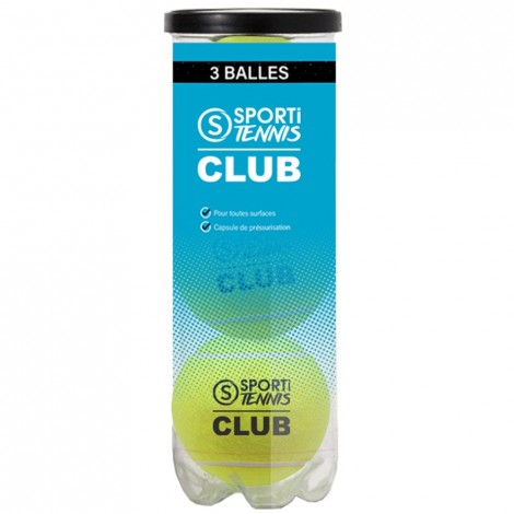 Tube de 3 balles de Tennis Club Sporti