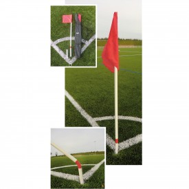 Jeu de 4 poteaux de Corner Flexibles avec 4 fanions - Sporti 060179