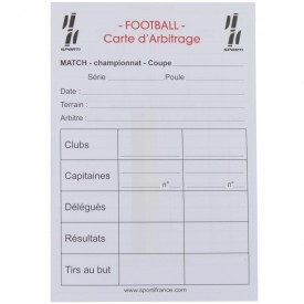 Carnet de 15 cartes seul d'arbitrage Foot Sporti