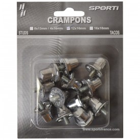 Crampons cylindriques (Blister de 12 crampons alu / 8 x 13 mm + 4 x 16 mm) - Sporti 063280