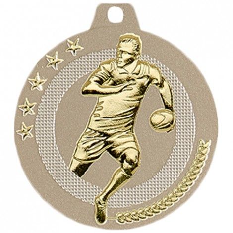 Médaille Rugby 50 mm Or Médaille Rugby 50 mm Or France Sport