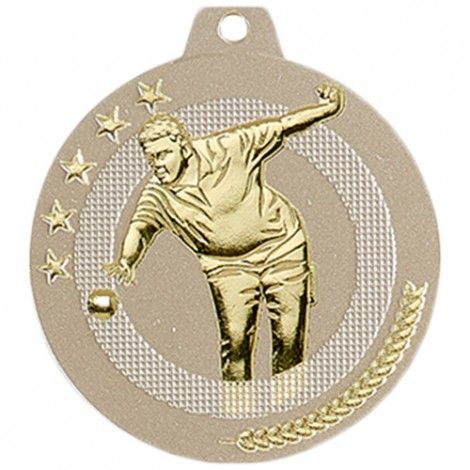 Médaille Pétanque 50 mm Or Médaille Pétanque 50 mm Or France Sport
