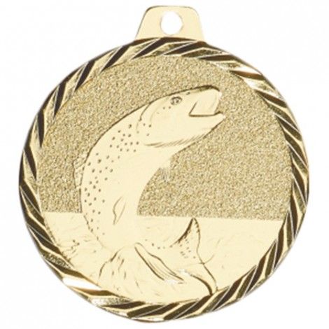 Médaille Pêche 50 mm Or Médaille Pêche 50 mm Or France Sport