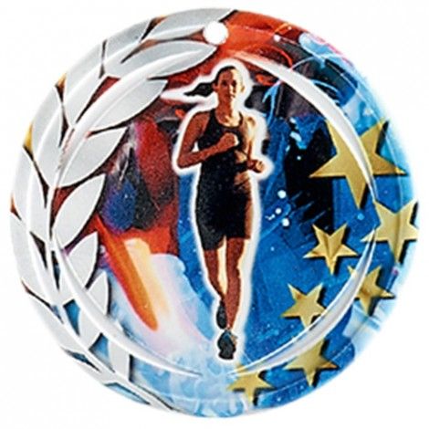 Médaille Céramique Course à pied féminine 70 mm Médaille Céramique Course à pied féminine 70 mm France Sport