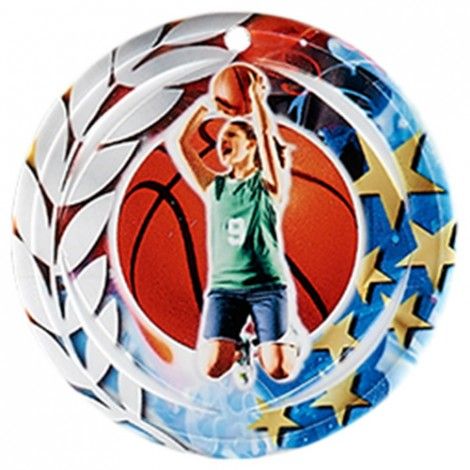 Médaille Céramique Basket-ball féminin 70 mm Médaille Céramique Basket-ball féminin 70 mm France Sport