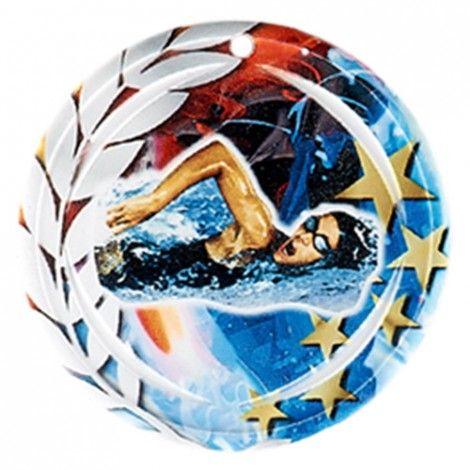Médaille Céramique Natation féminine 70 mm Médaille Céramique Natation féminine 70 mm France Sport