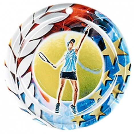 Médaille Céramique Tennis féminin 70 mm Médaille Céramique Tennis féminin 70 mm France Sport