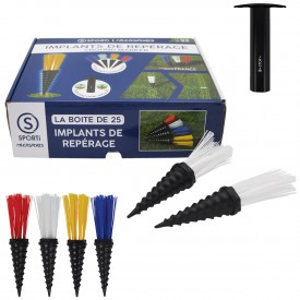 Boite de 25 implants de repérage + enfonçoir - Sporti 060085