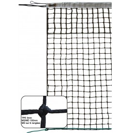 Filet de Tennis tréssé PE, tissée 110 mm câble acier gainé Sporti