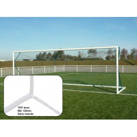 Filets de but de Foot tressés PP 4 mm Maille 120 Nid d'abeille (la paire) Blanc - Sporti 065060
