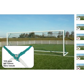 Filet de but de Foot Européen à 11 Bicolore, 4 mm PP sans noeuds maille 120 simple Sporti