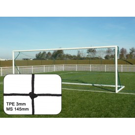 Filet de but de Foot à 8 PE tréssé 3 mm simple maille 145 Noir - Sporti 065123