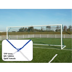 Filet de but de Foot à 11 Bicolore, 4 mm PP sans noeuds maille 120 simple Sporti