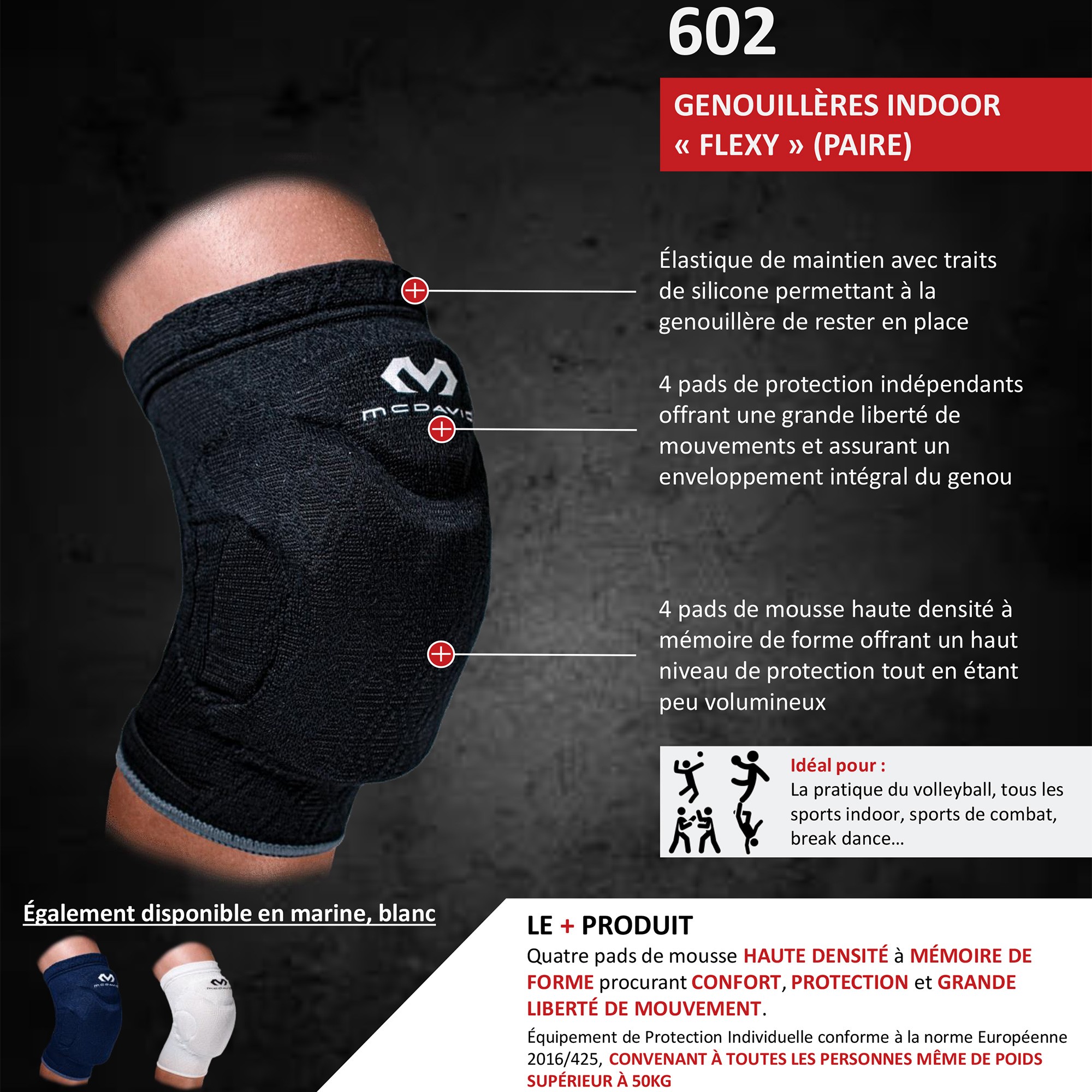 Genouillère de protection de sport de combat