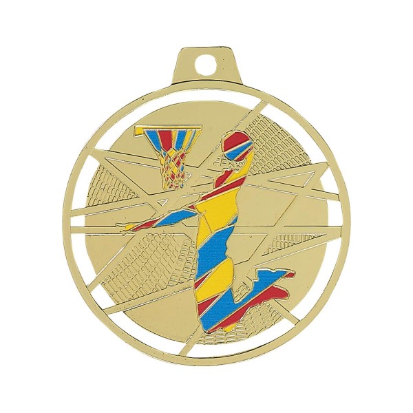 Médaille émaillée Basket-ball 70 mm France Sport