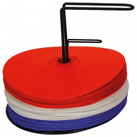 Lot de 24 disques de repérage Bleu-Blanc-Rouge - Sporti S_063480