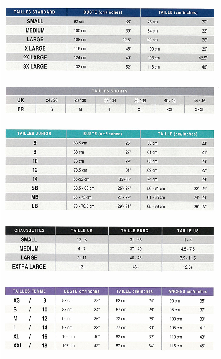 guide taille chaussette nike